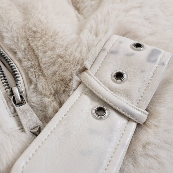 Guess Faux Fur Biker Jacket Frida ASO The Recruit Laura Haddock Screen Worn - Picture 11 of 15